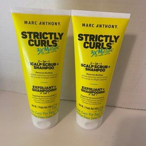 2 X Marc Anthony Strictly Curls 2 in 1 Scalp Scrub + Shampoo 7oz